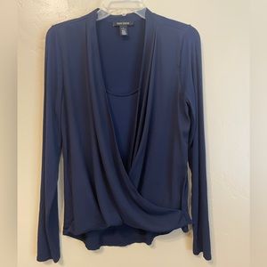 White House Black Market Navy Blouse